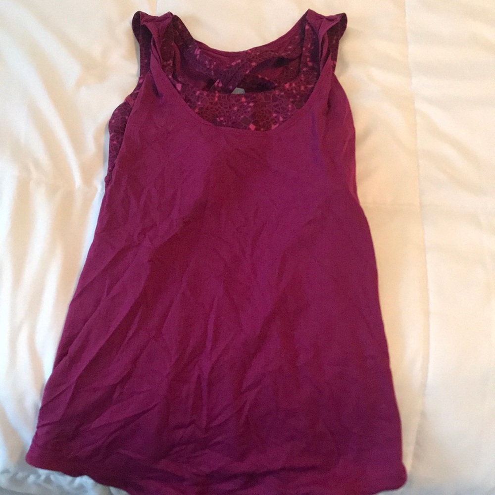 Lululemon purple workout top with built in bra